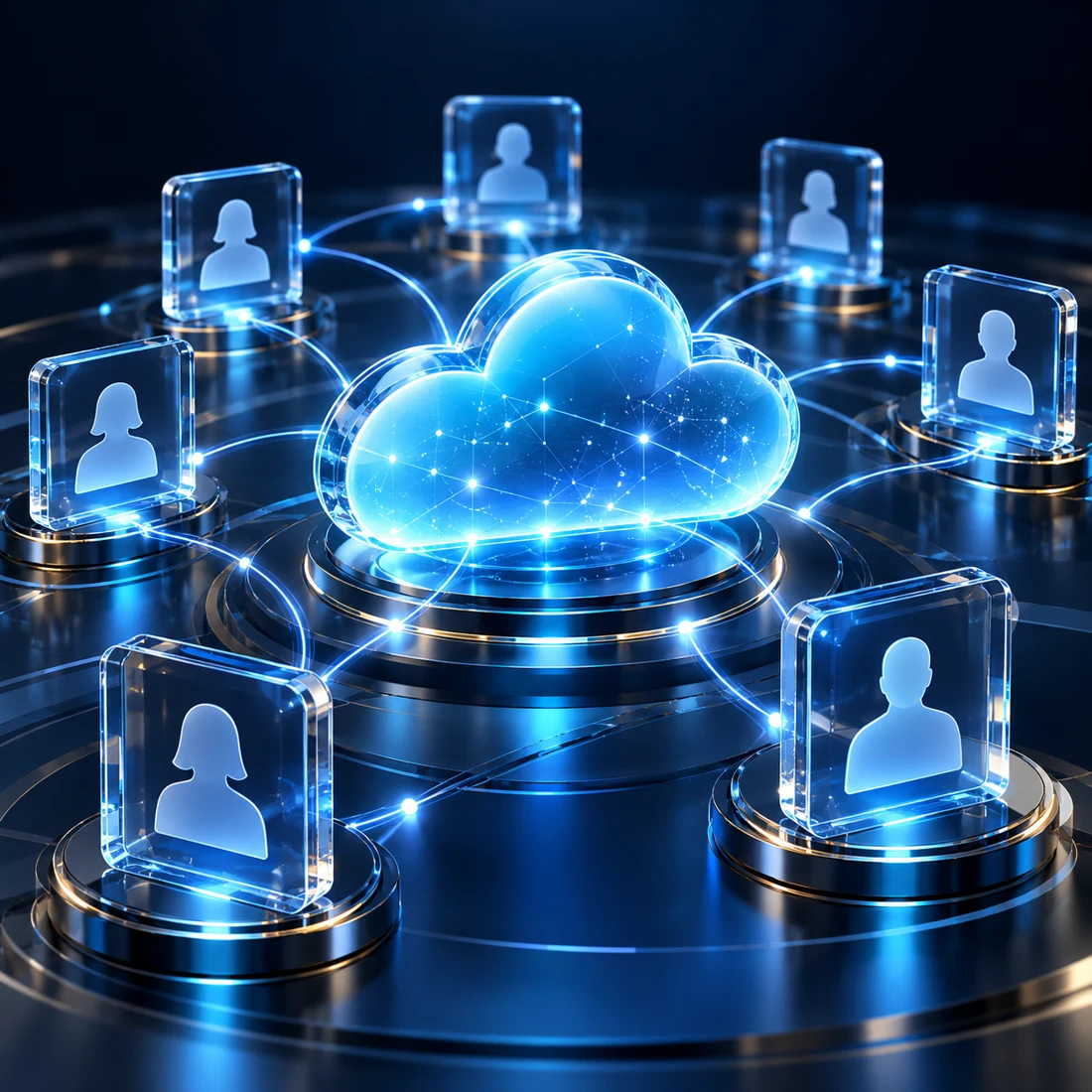 Dados de clientes conectados em uma nuvem digital